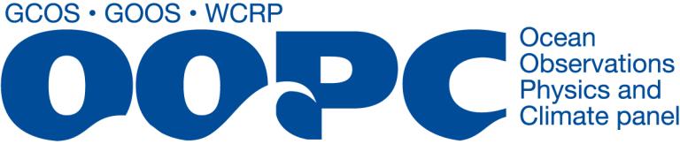 Logo displaying "GOOS GOOS WCRP OOPC Ocean Observations Physics and Climate panel" in blue text on a white background.