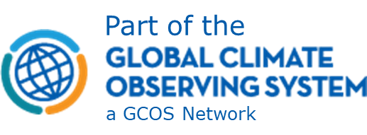 Logo of the Global Climate Observing System with a globe icon and the text "Part of the Global Climate Observing System, a GCOS Network.